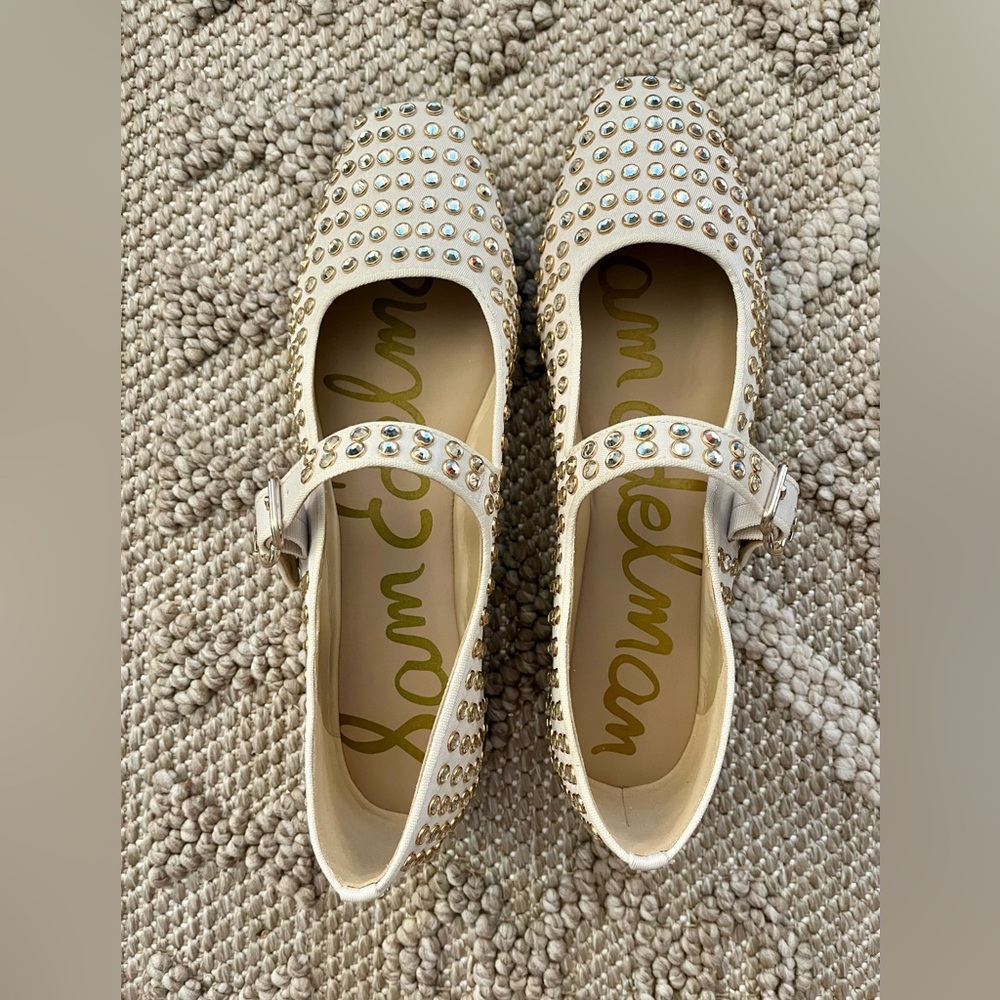 Sam Edelman Michaela Gem Embellished Mary Jane Flats Size 9 NWT